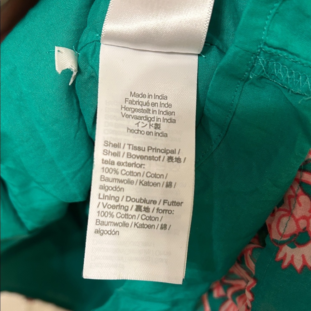 J. Crew Smocked Green and Pink Puff Short Sleeve Floral Dress NEW Sz S - Picture 6 of 7